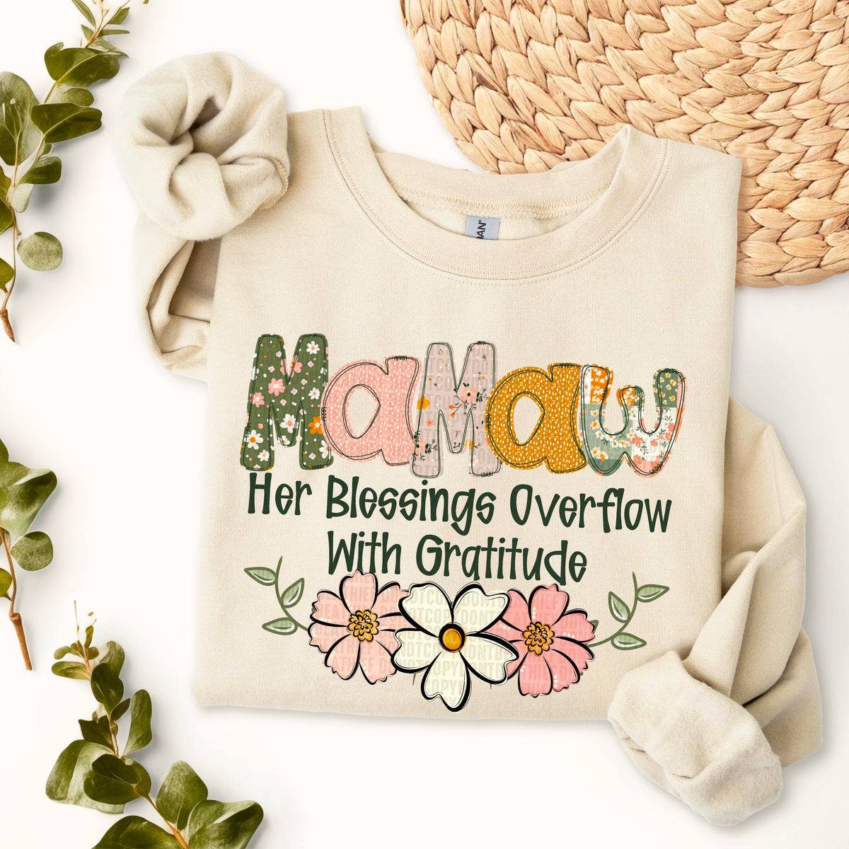 Mamaw her blessings overflow with gratitude (SDD) 85893 DTF transfer