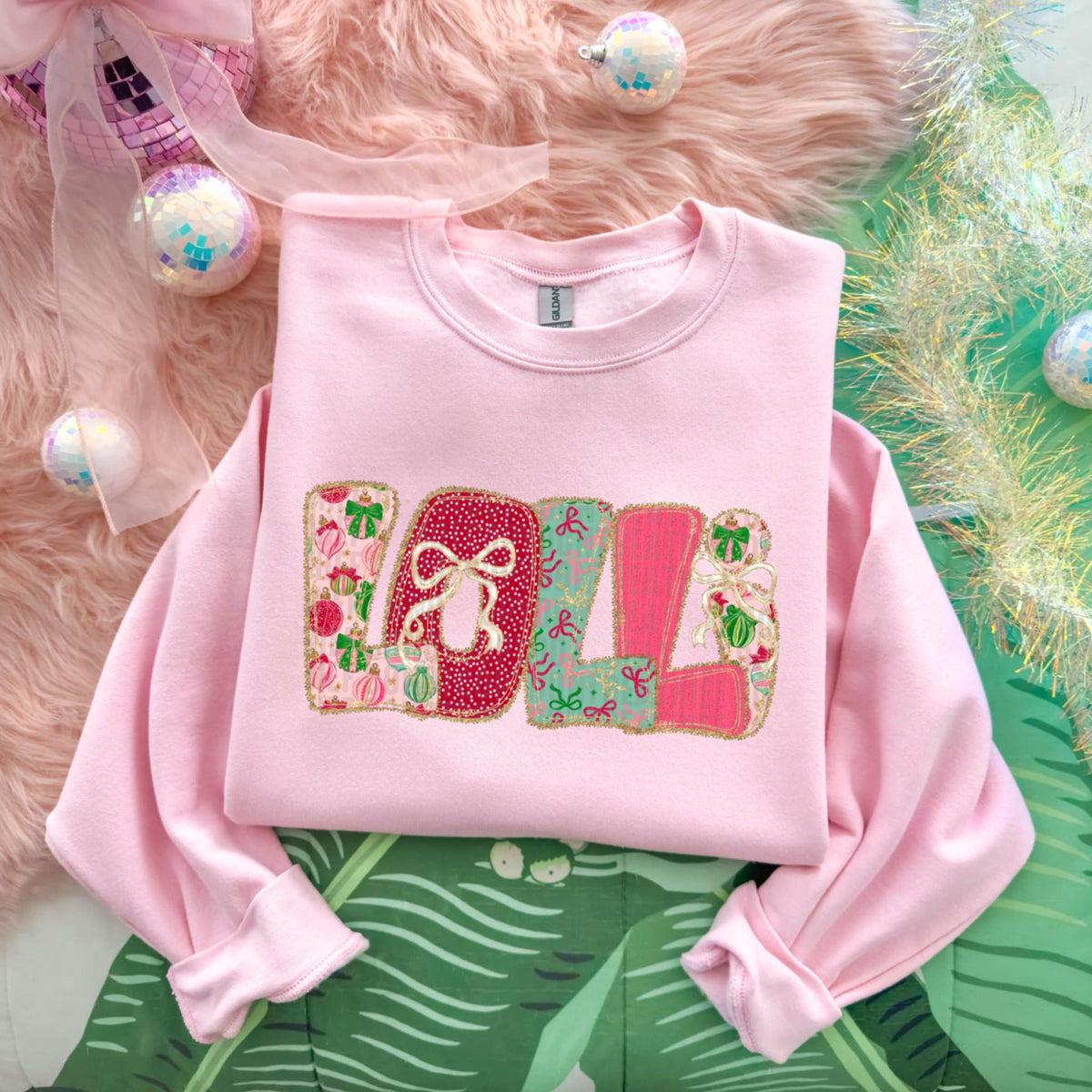 Lolli Christmas font and bows SDD DTF Transfer