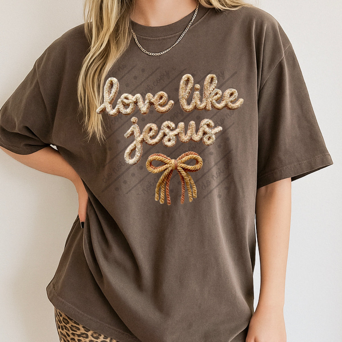 Love like Jesus rope bow DTF Transfer