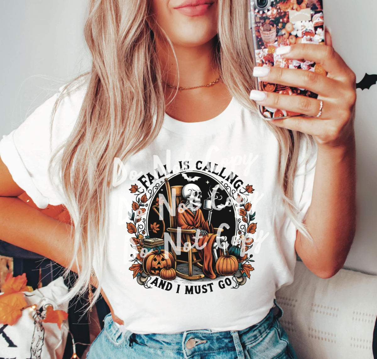 Fall is calling and I must go skellie 107979 DTF transfer