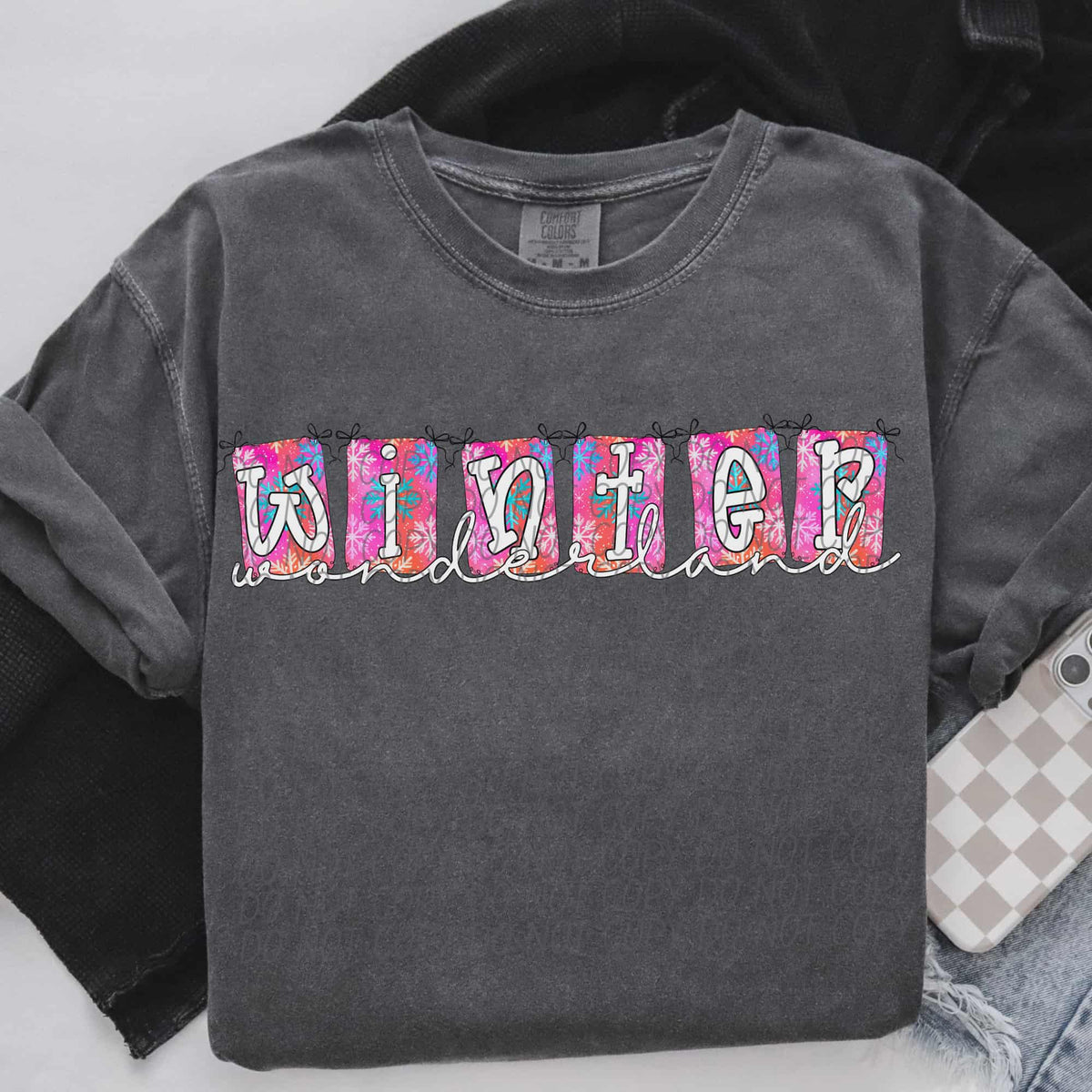 Winter Wonderland blocks (city) DTF transfer