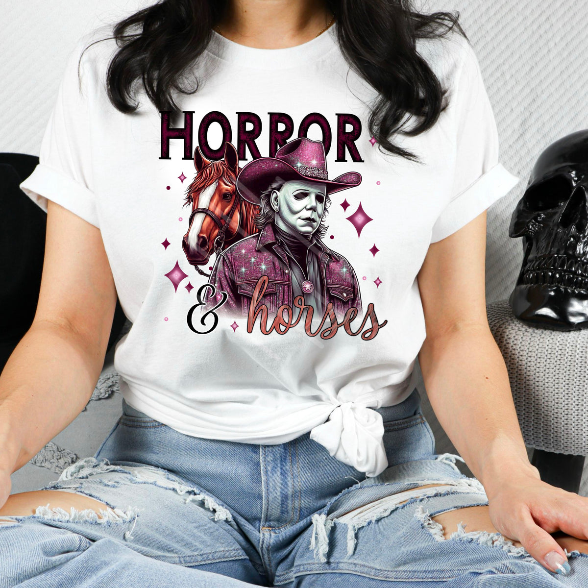 Horror And Horses (chaos) 110241 DTF transfer