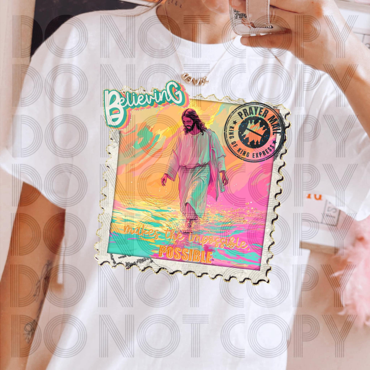 Believing Jesus Prayer Mail stamp (renewed hope) DTF transfer