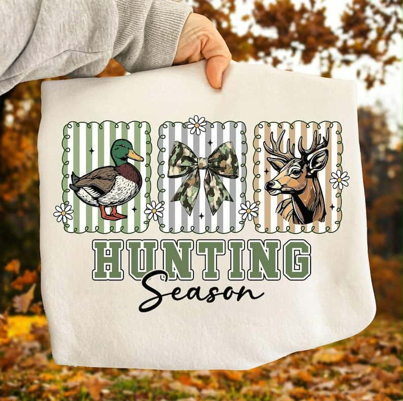 Hunting Season three striped frames DTF transfer