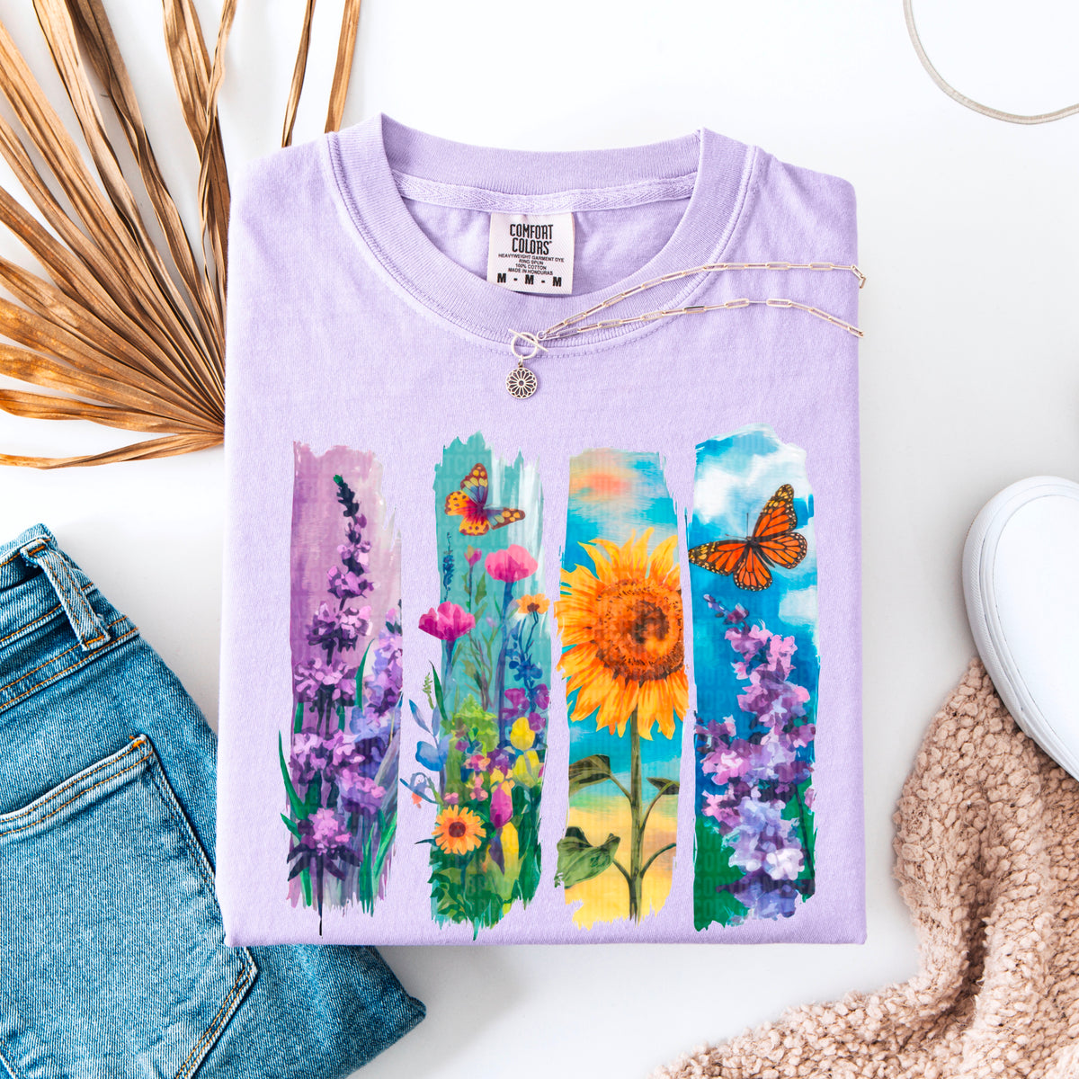 Spring floral brushstrokes 93757 DTF transfer