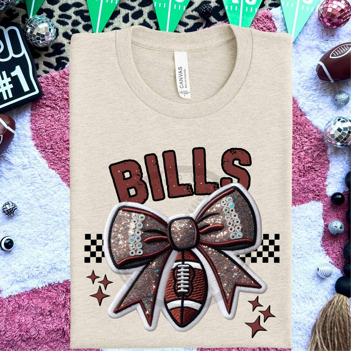 Bills bow and football (HW) 58355 DTF transfer