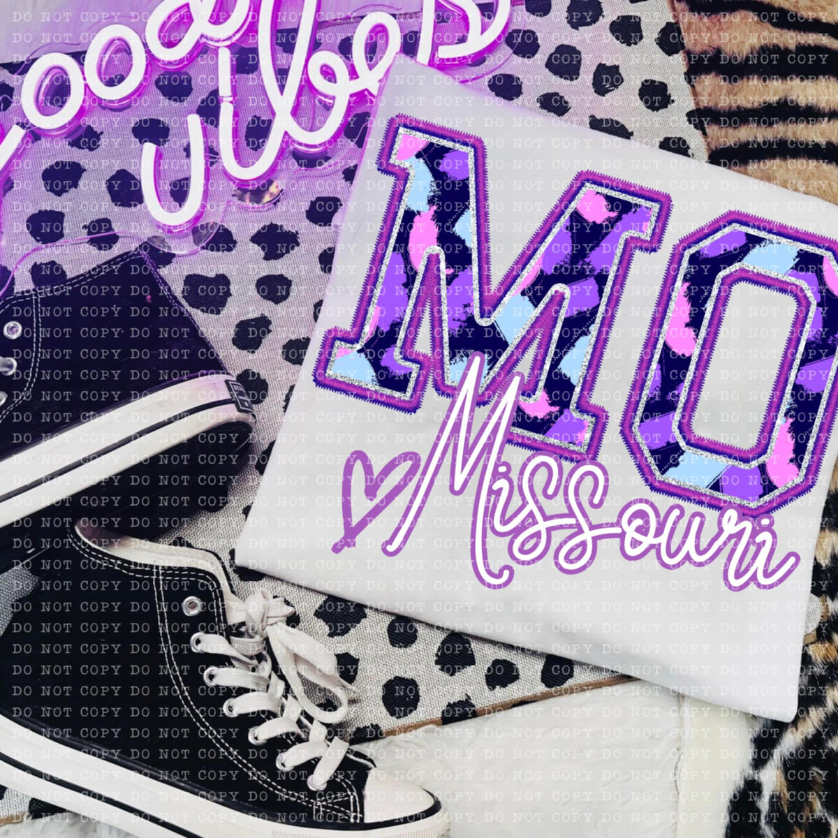 MO Missouri purple brushstrokes (ECHT) 94025 DTF transfer