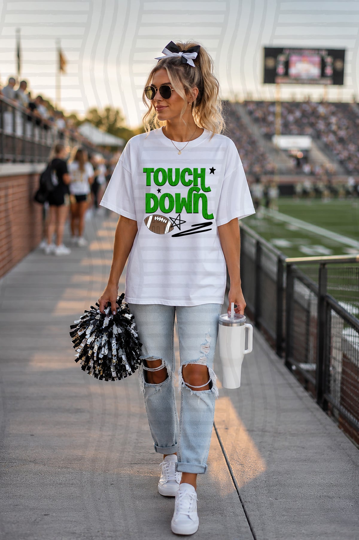 Touchdown green with stars (caplinger) DTF Transfer