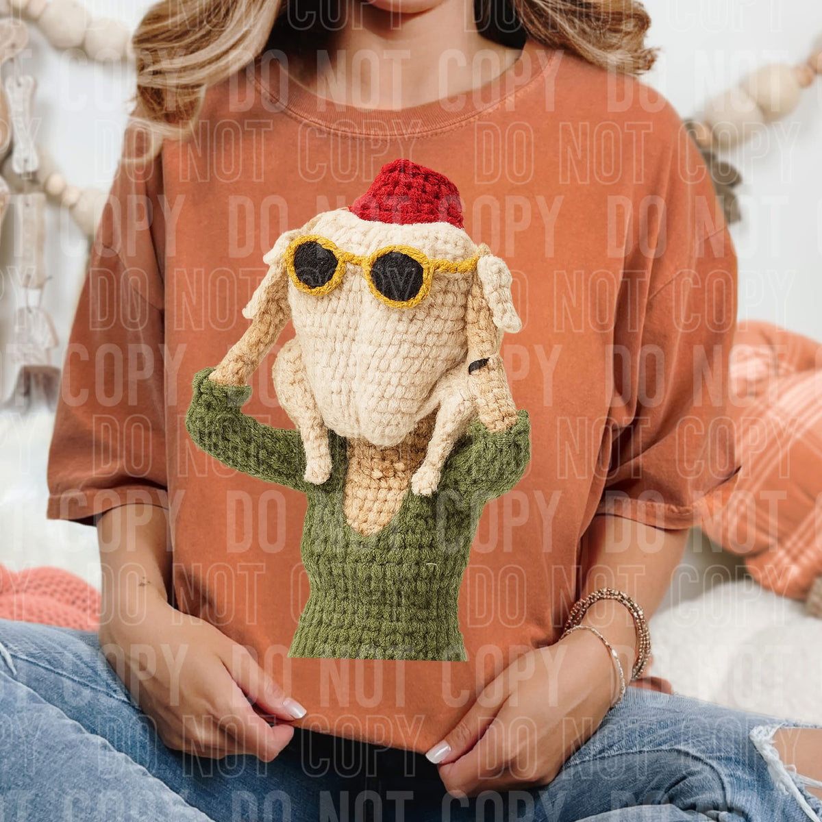 Faux Crochet Turkey Head (Sbb) DTF Transfer