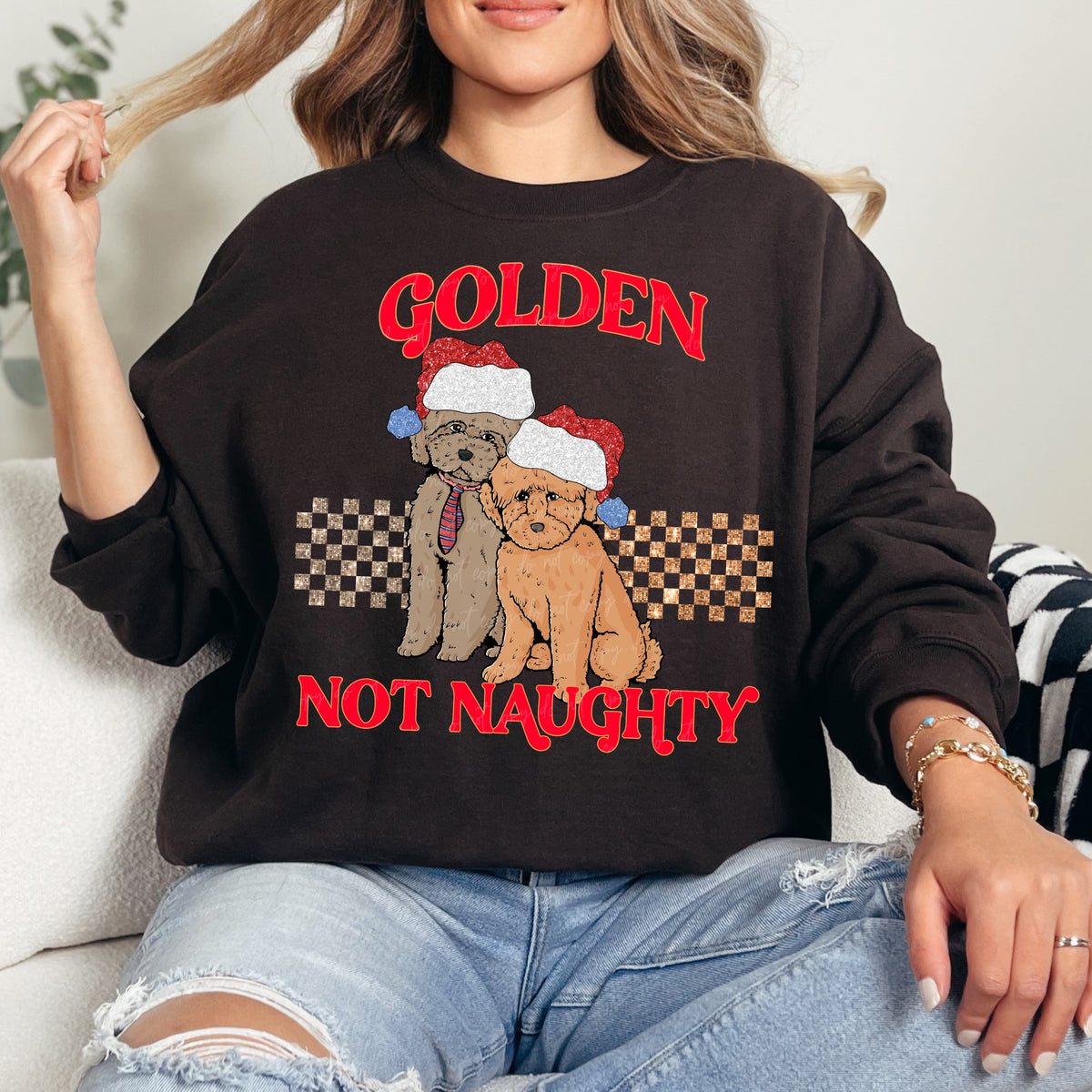Golden not naughty 30230 DTF transfer