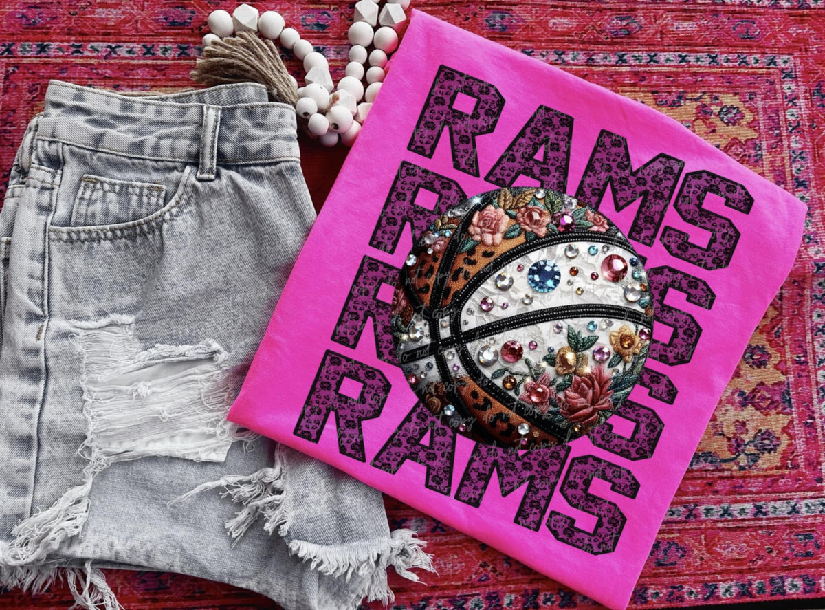 Rams bedazzled basketball (VIRGO) 94446 DTF transfer