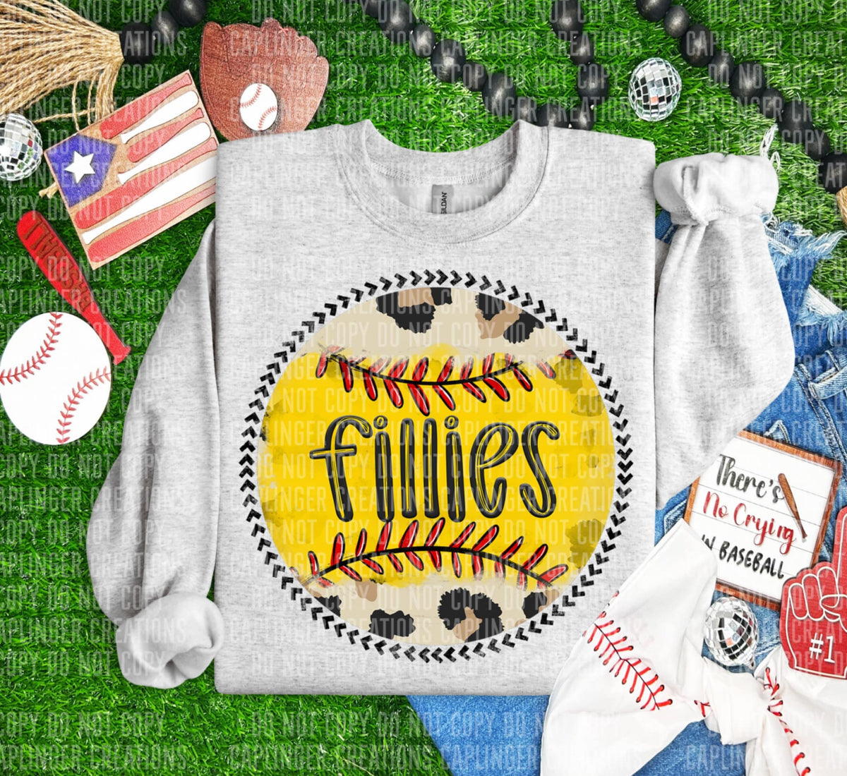 Fillies softball background (Caplinger) 90976 DTF transfer