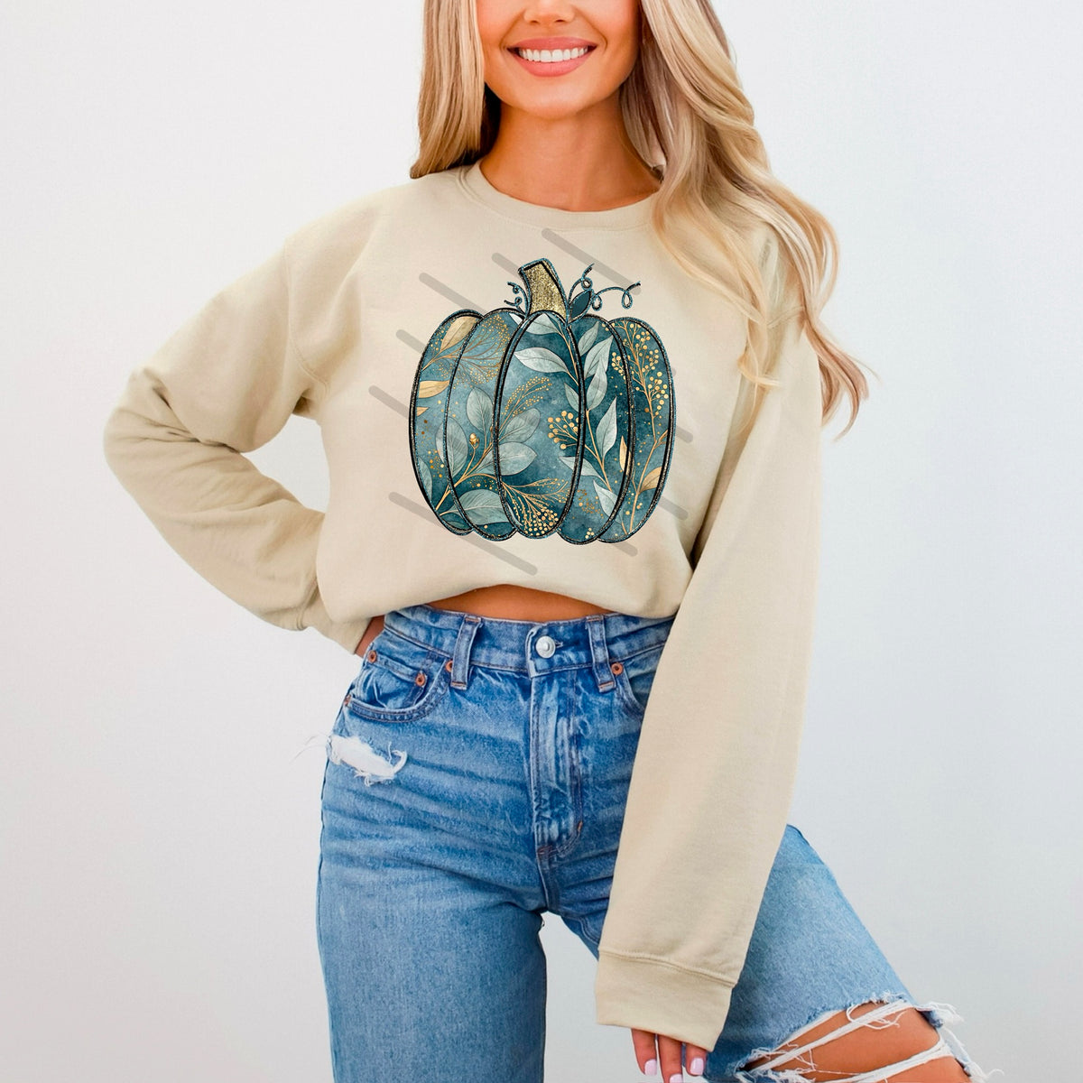 Blue Leaf Pumpkin 114093 DTF transfer