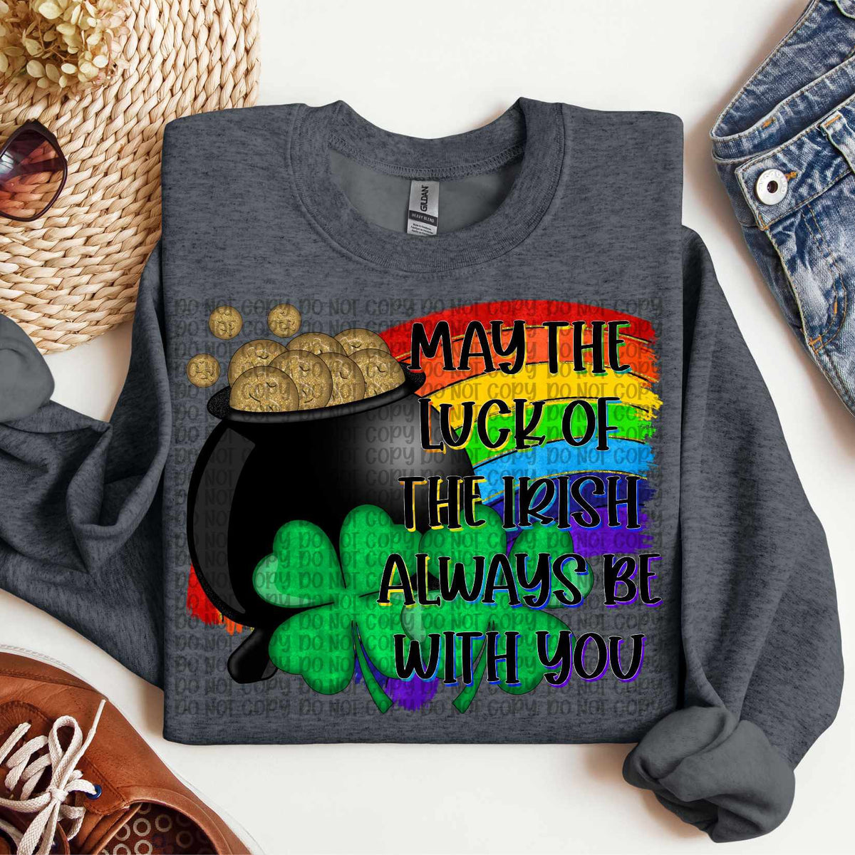 May the luck of the Irish always be with you BLACK font (VP) 80722 DTF transfer