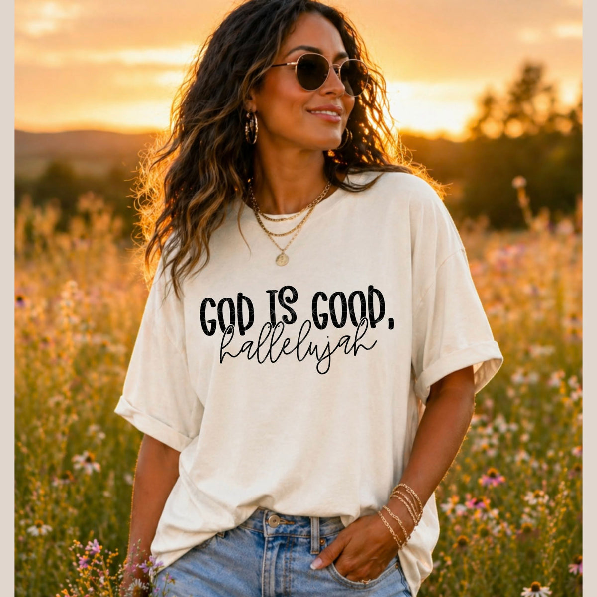 God is good hallelujah BLACK (SDD) DTF Transfer