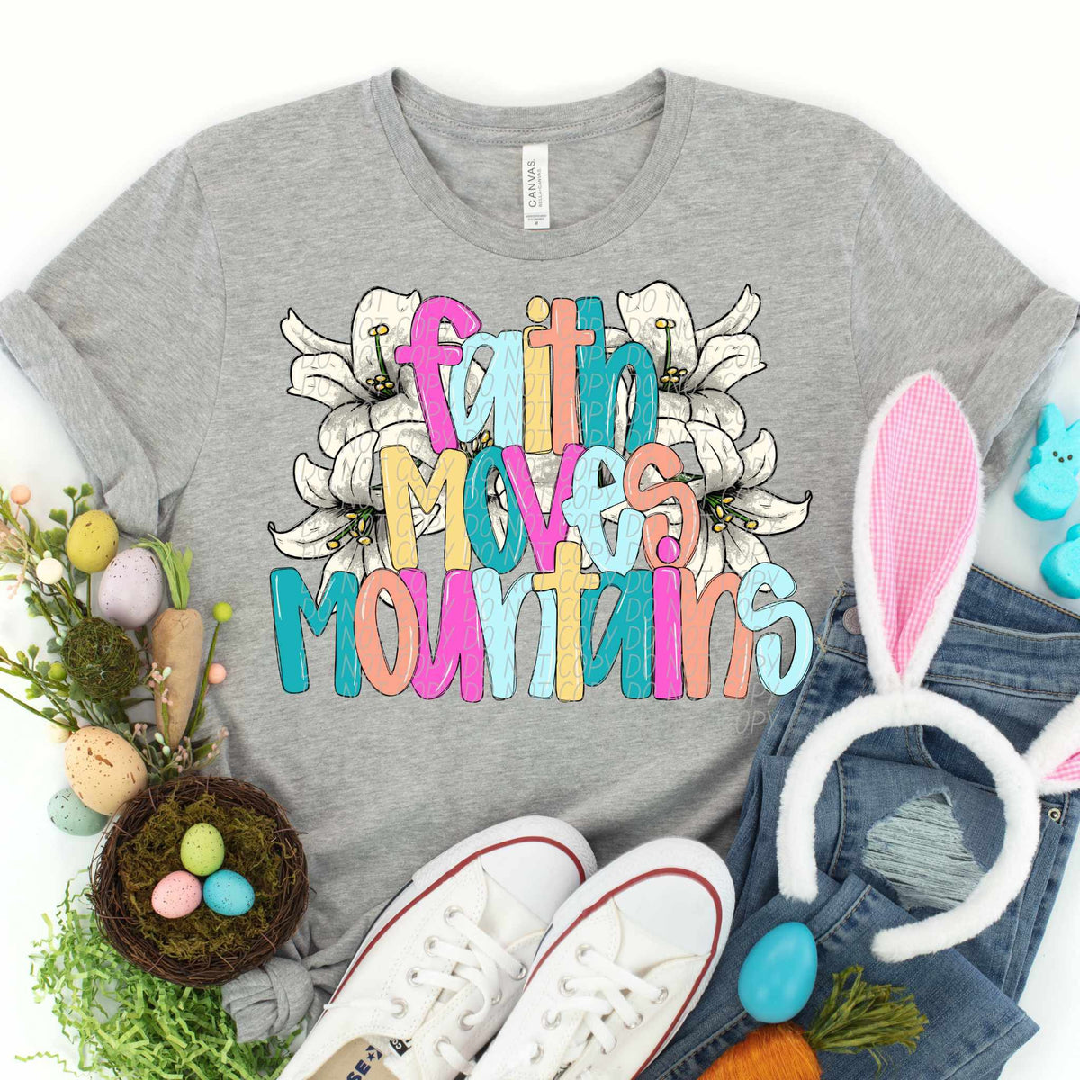 Faith can move mountains florals (CITY) 85019 DTF transfer