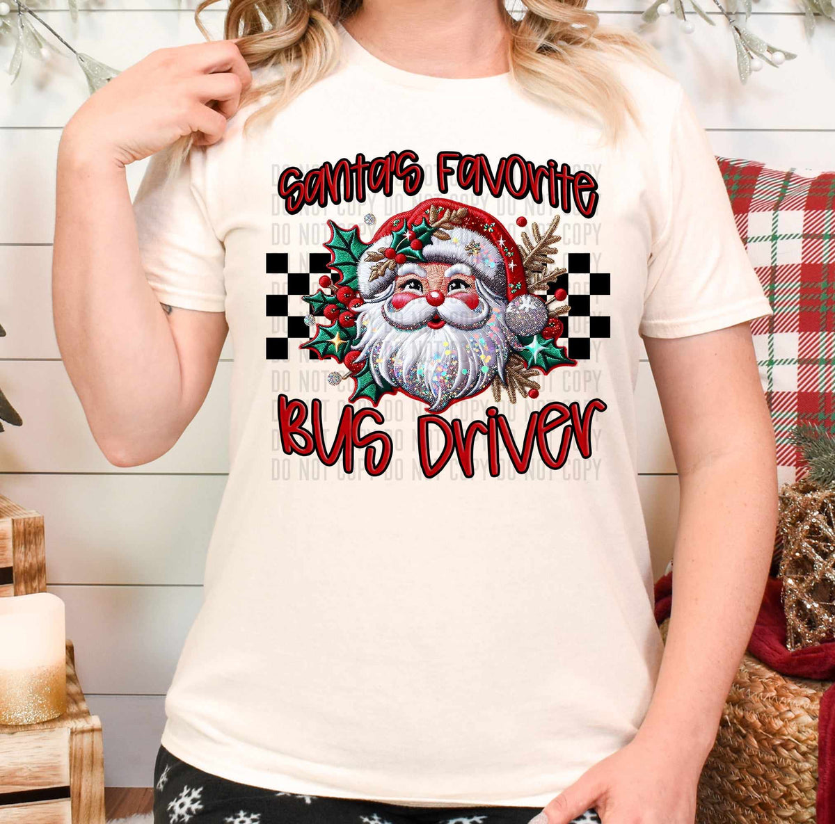 Santa’s favorite bus driver (caplinger) 62827 DTF transfer