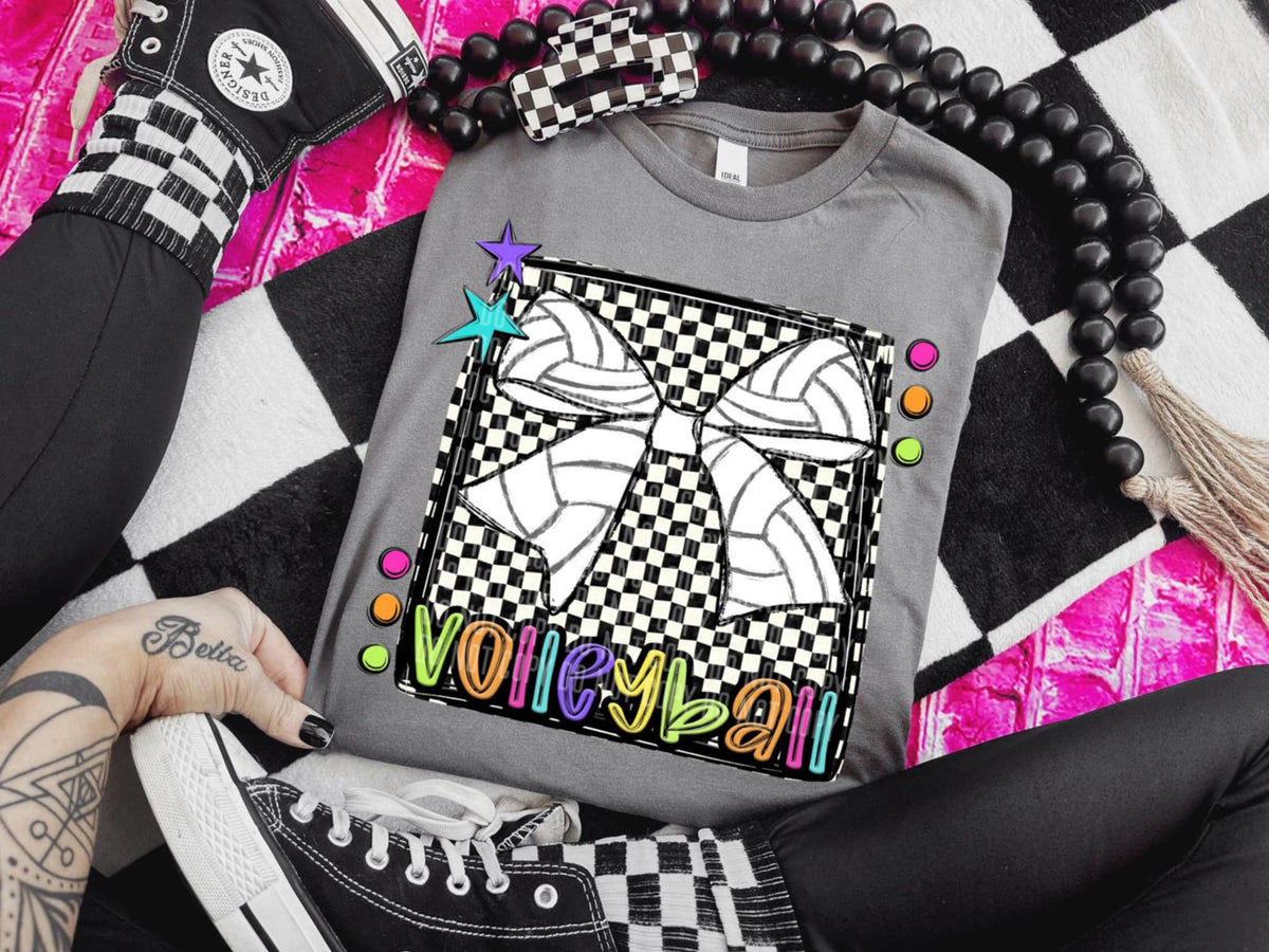 Volleyball 2 checkered preppy bright (Caplinger) 91455 DTF transferr