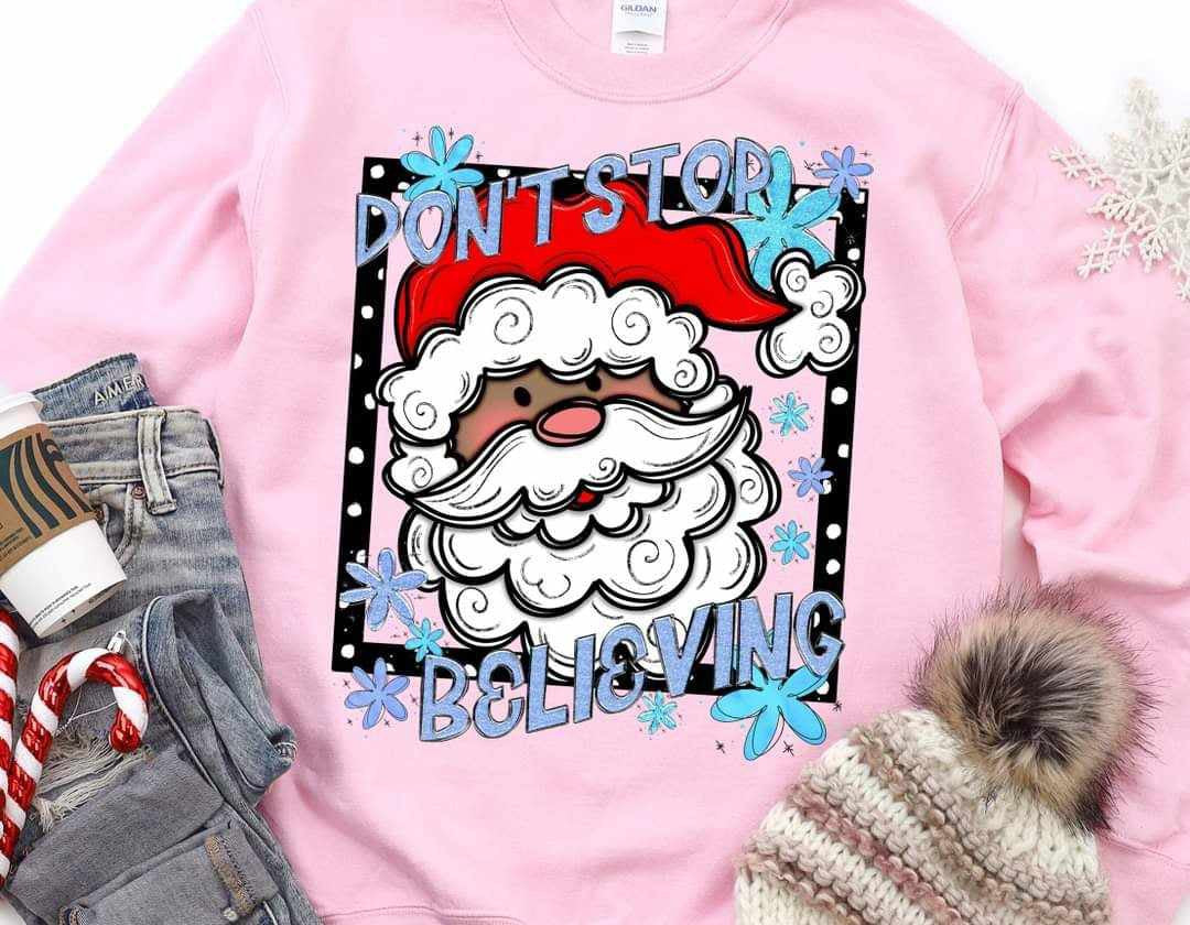 Don’t stop believing dark Santa (S&G) 65458 DTF transfer