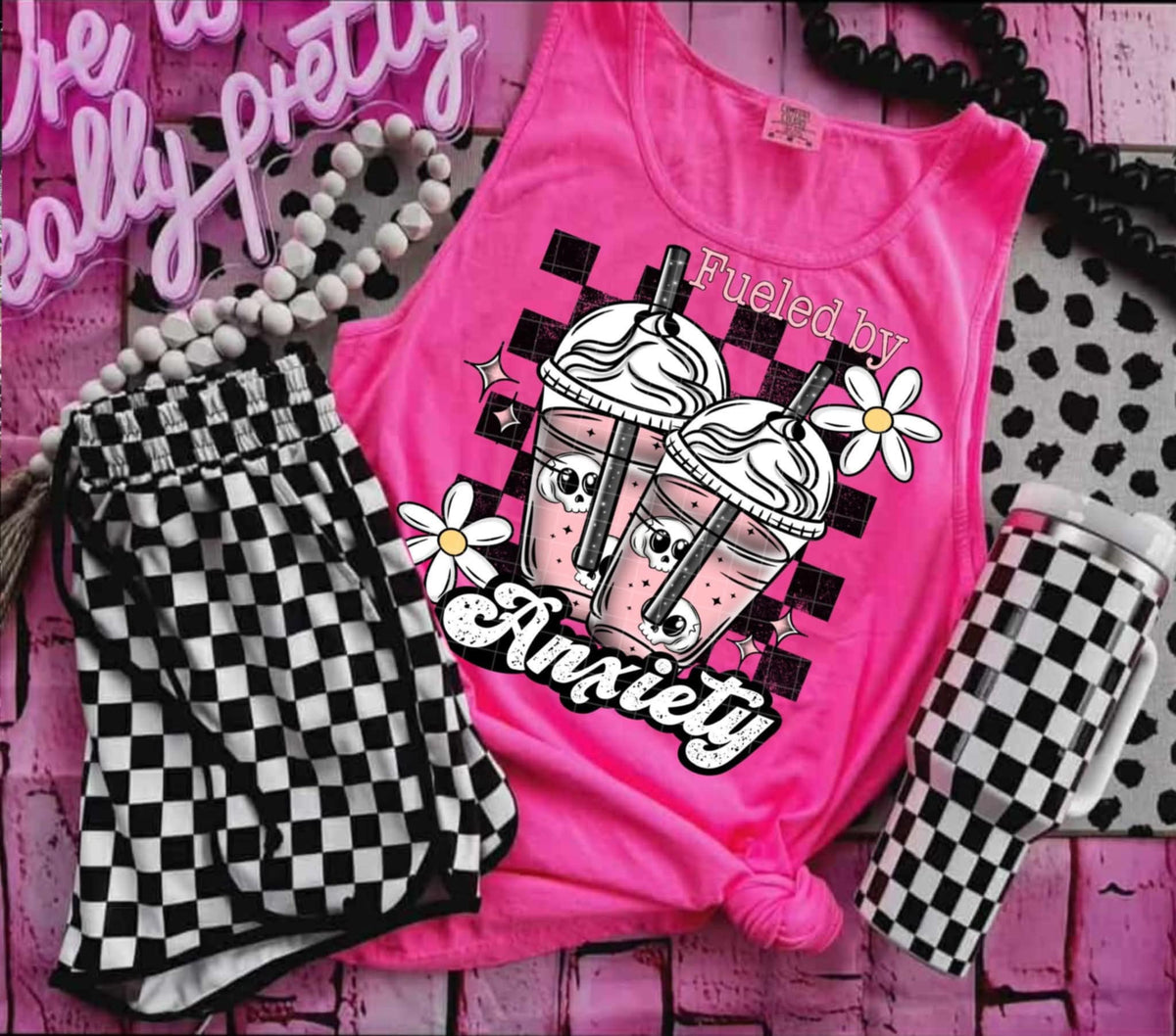 Fueled by anxiety drinks (Linda) 107848 DTF transfer