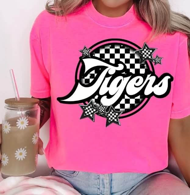 Tigers checkered circle (S&G) 82311 DTF transfer