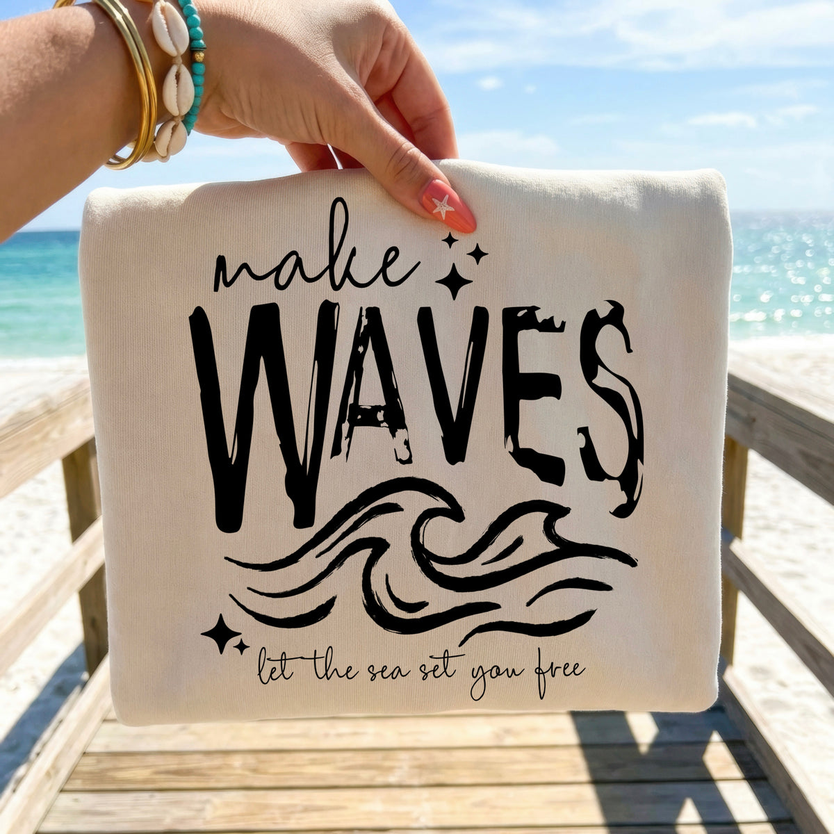 Make waves single color black (csc) DTF Transfer