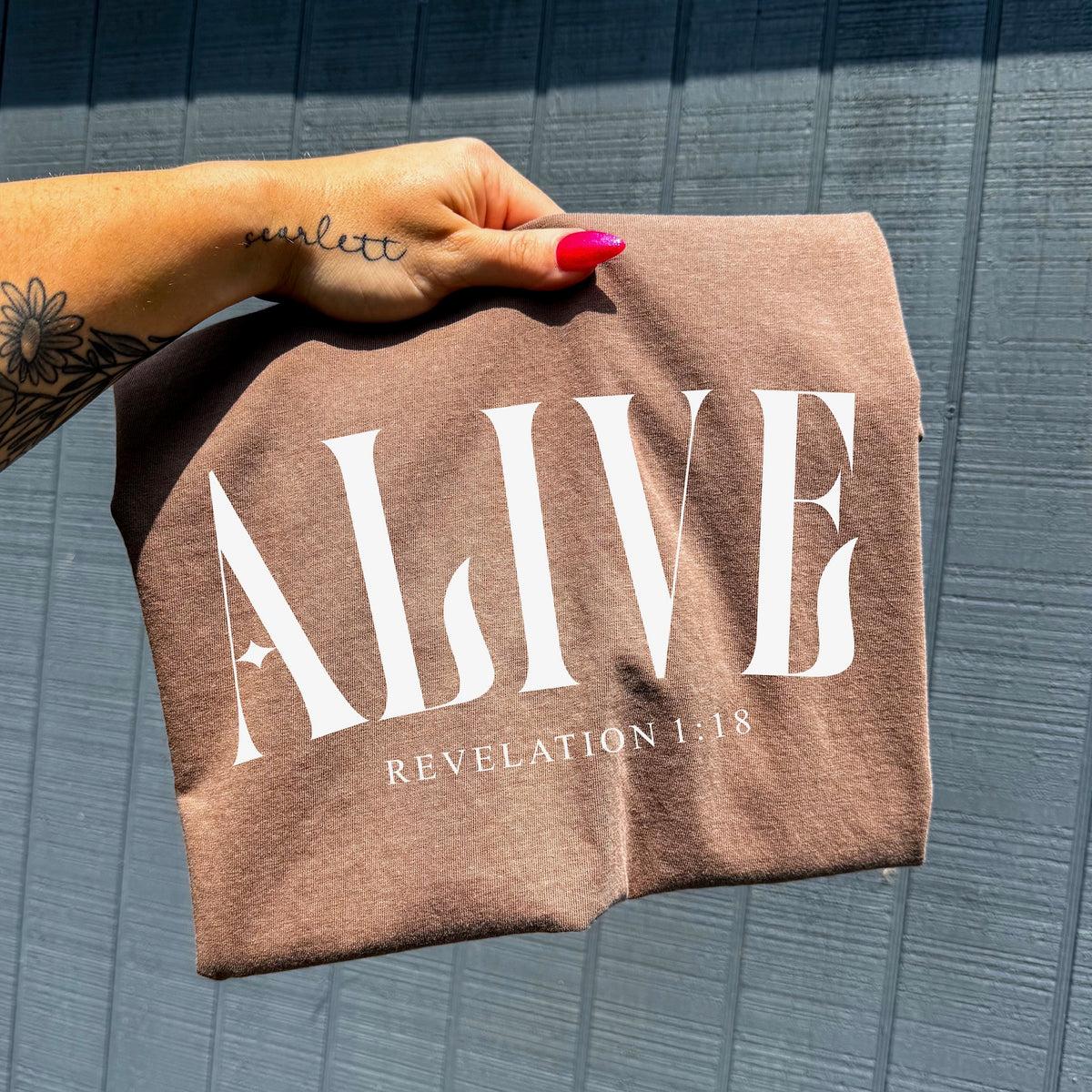 Alive arched WHITE DTF Transfer