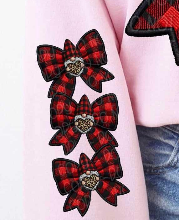 Plaid gnome bow sleeve 73277 DTF transfer