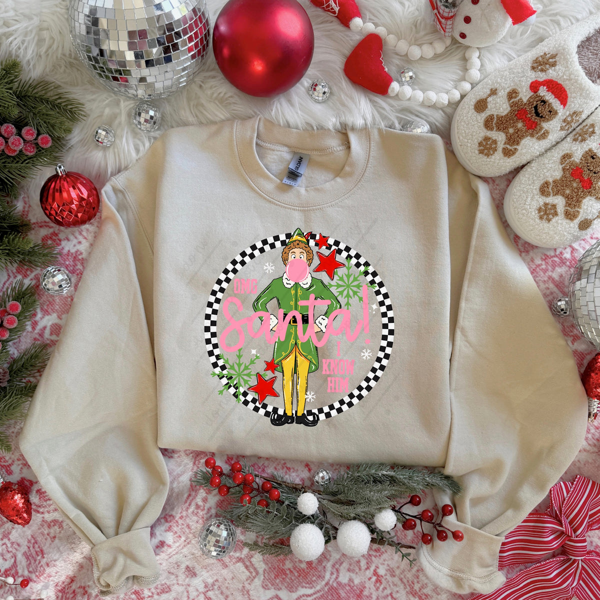 Omg Santa checker circle (exclusive) DTF Transfer
