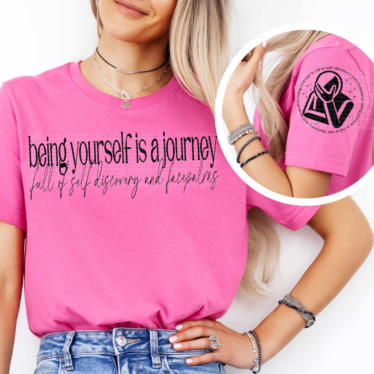 Being yourself is a journey full of self discovering and facepalms BACK (TTD) 73621 DTF transfer