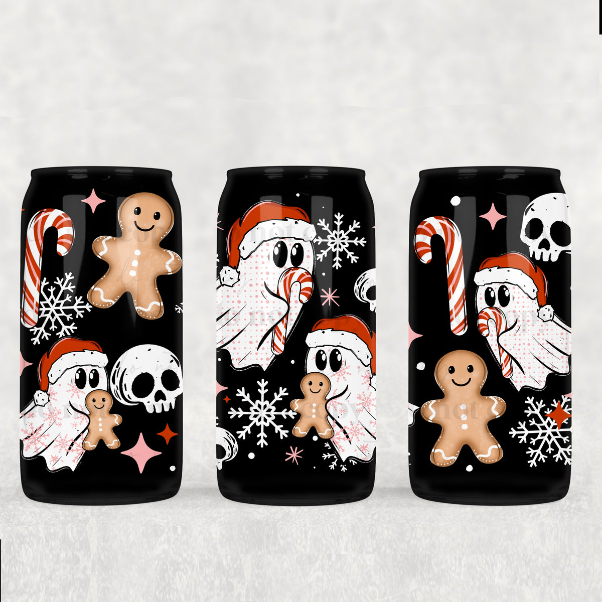 Christmas ghosts with gingerbread (CSC) UV DTF WRAP