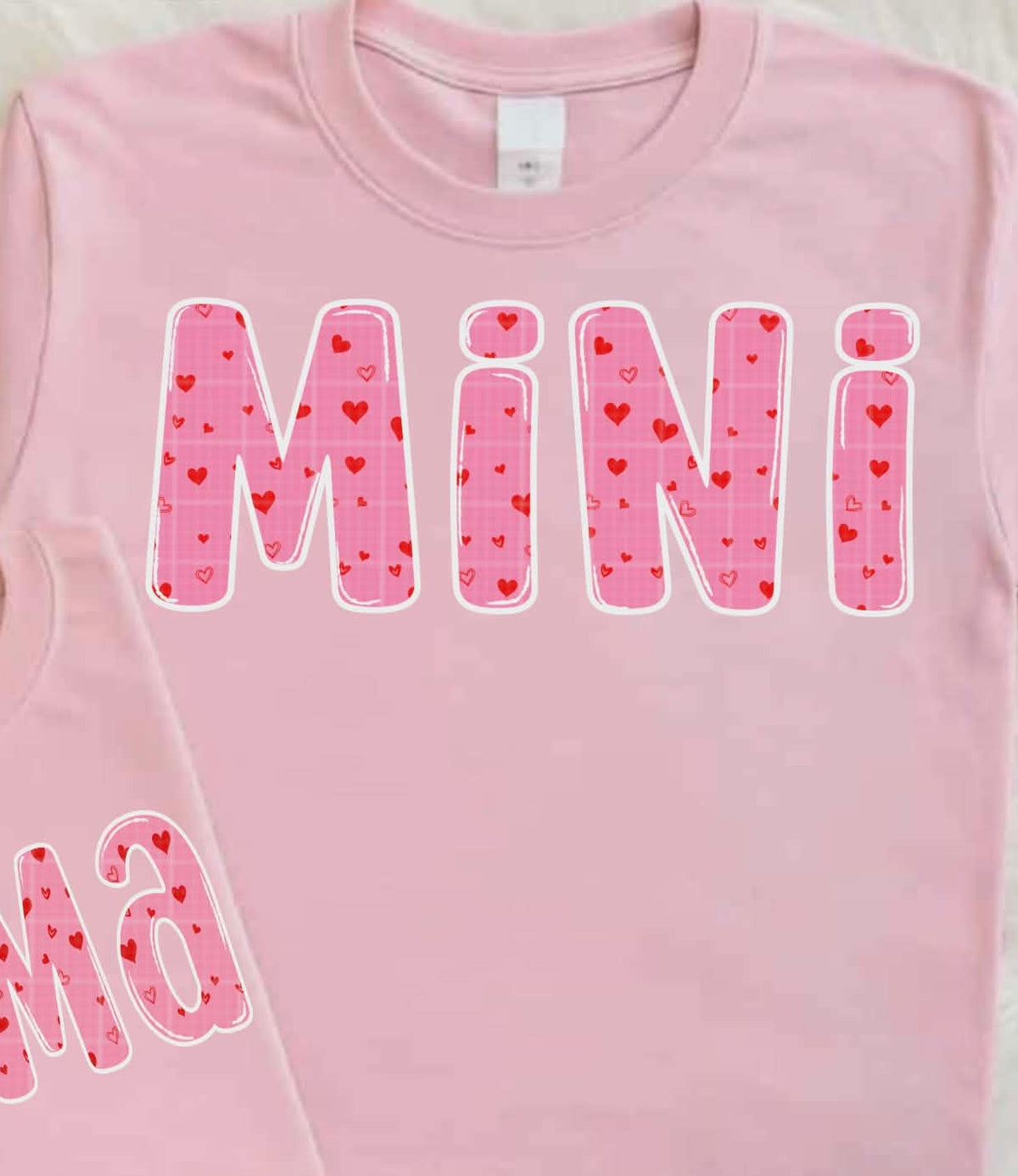 Mini pink and red hearts (LINDA) DTF transfer