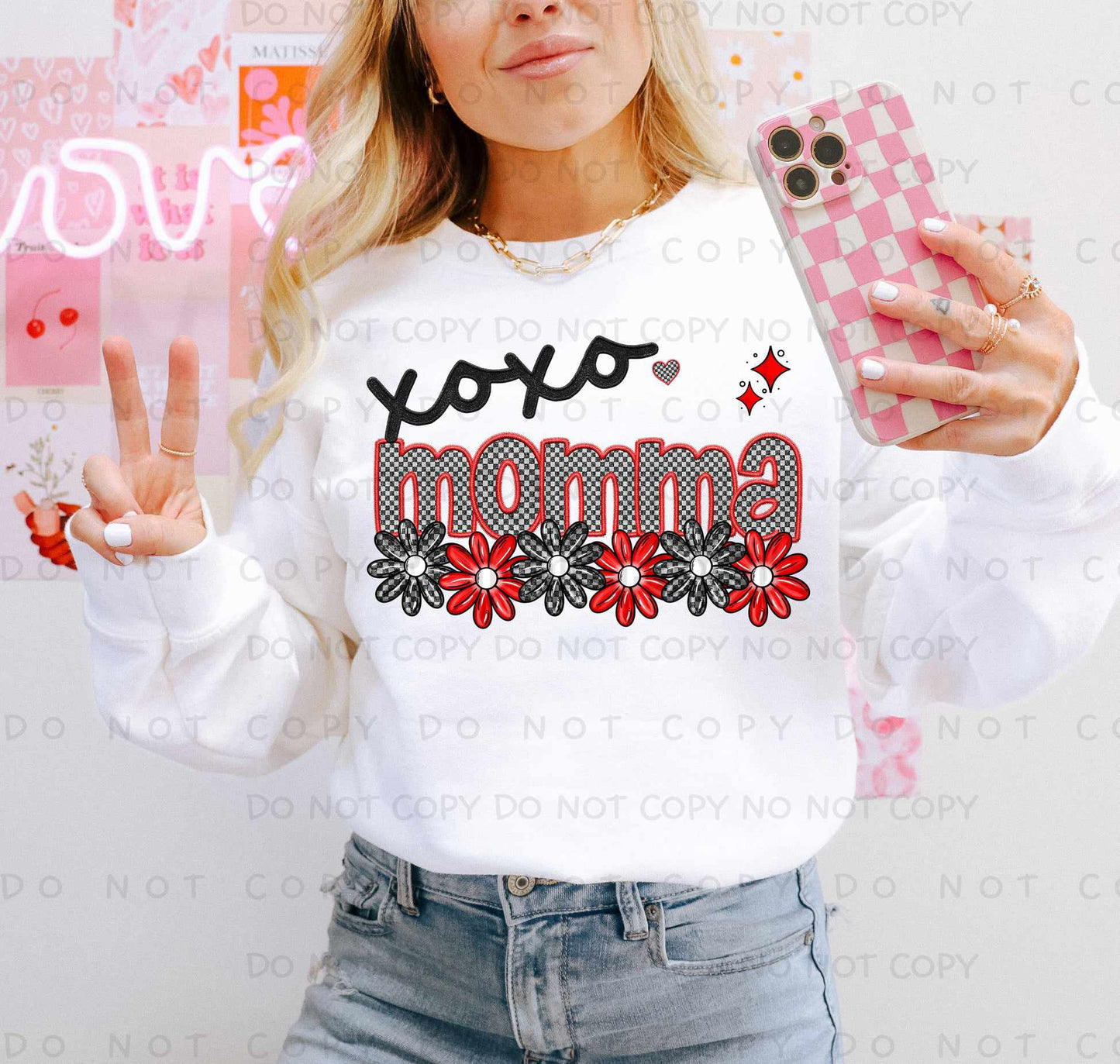 Xoxo momma (caplinger) 77509 DTF transfer