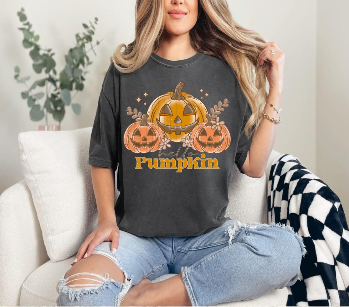 Hello pumpkin trio pumpkins (Linda) 107857 DTF transfer