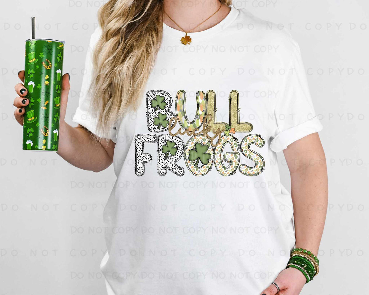 Lucky bullfrogs st Patrick patterns (caplinger) 82520 DTF transfer
