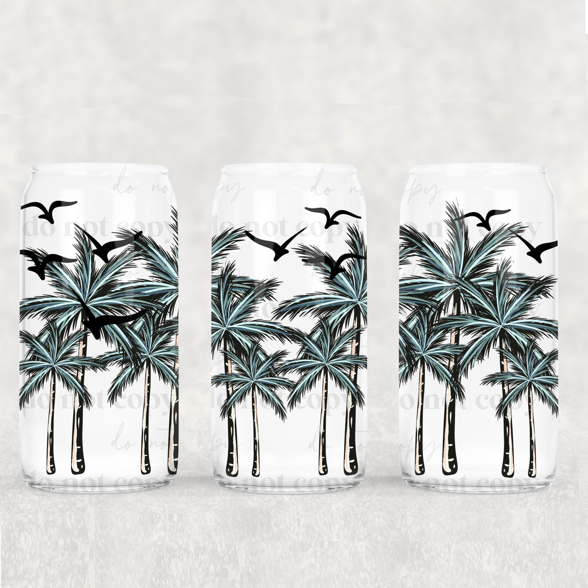 Blue Palm Trees (CSC) UV DTF WRAP