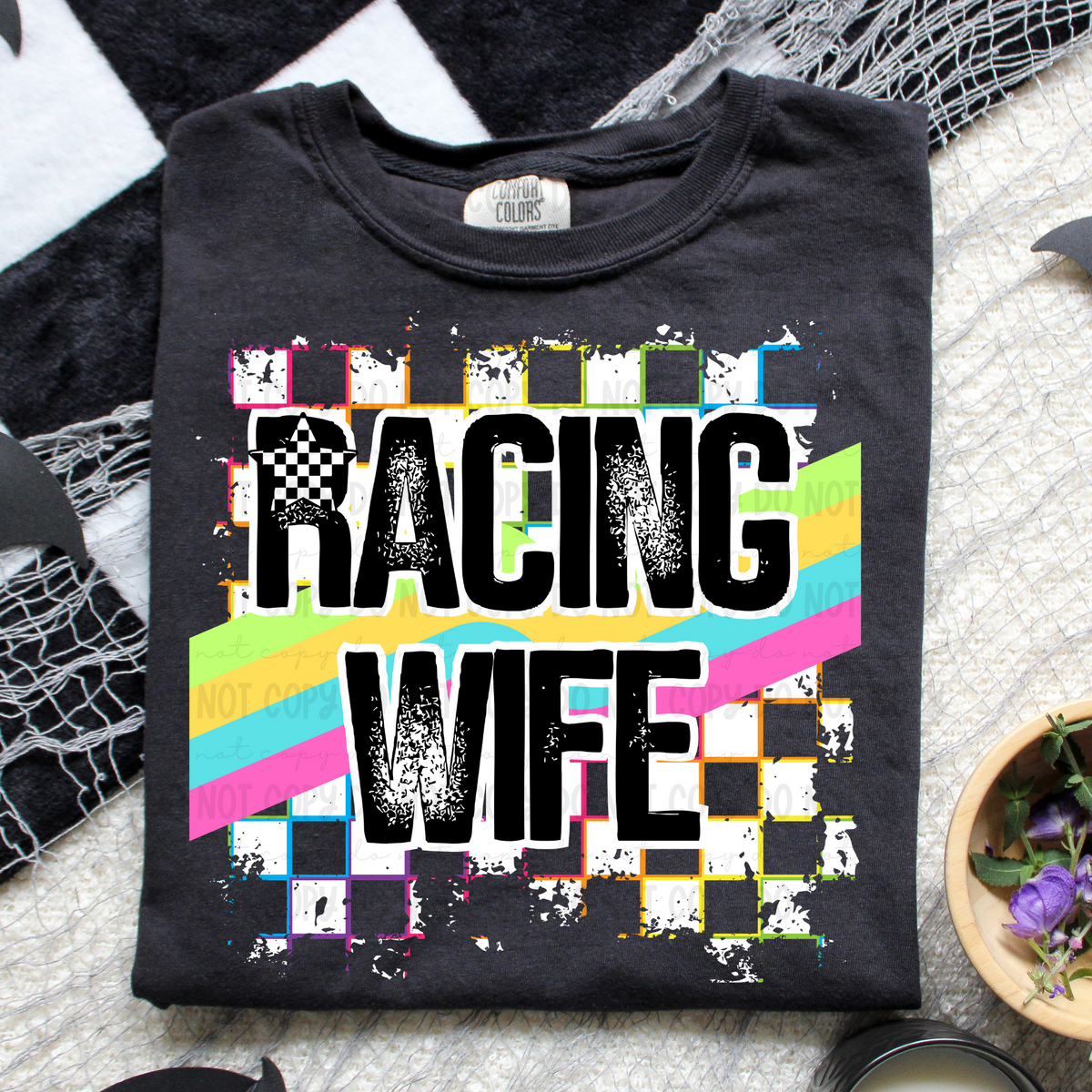 Racing wife rainbow (REVEL) 96492 DTF transfer