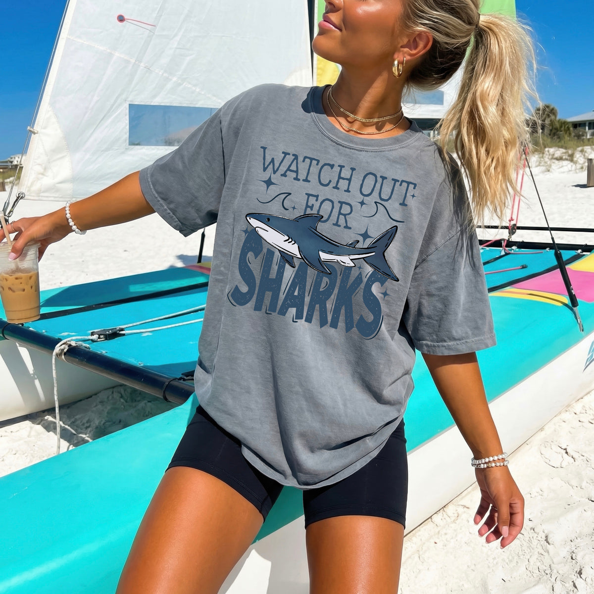 Watch out for sharks (CSC) DTF Transfer