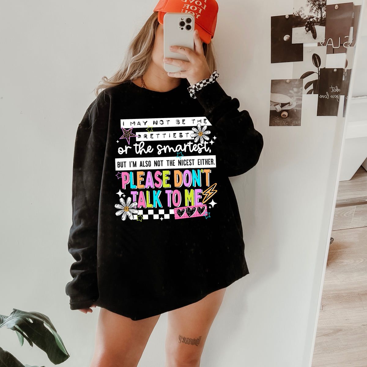 Please Don’t talk to me colorful white (CSC) DTF Transfer