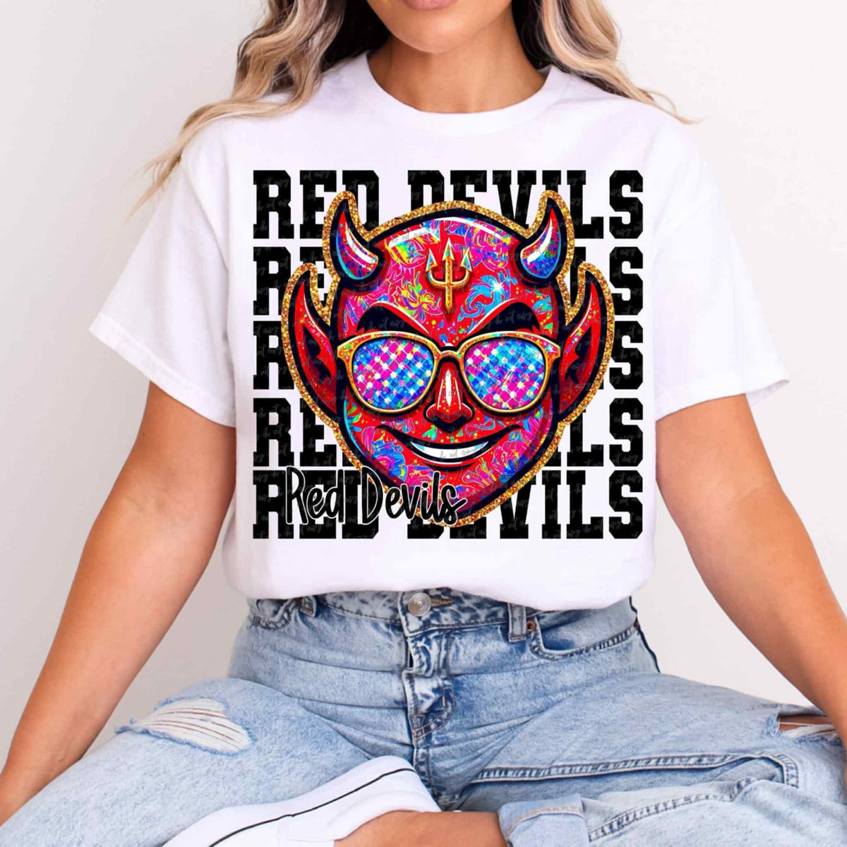 Red Devils Stacked Exclusive (Virgo) 109057 DTF transfer