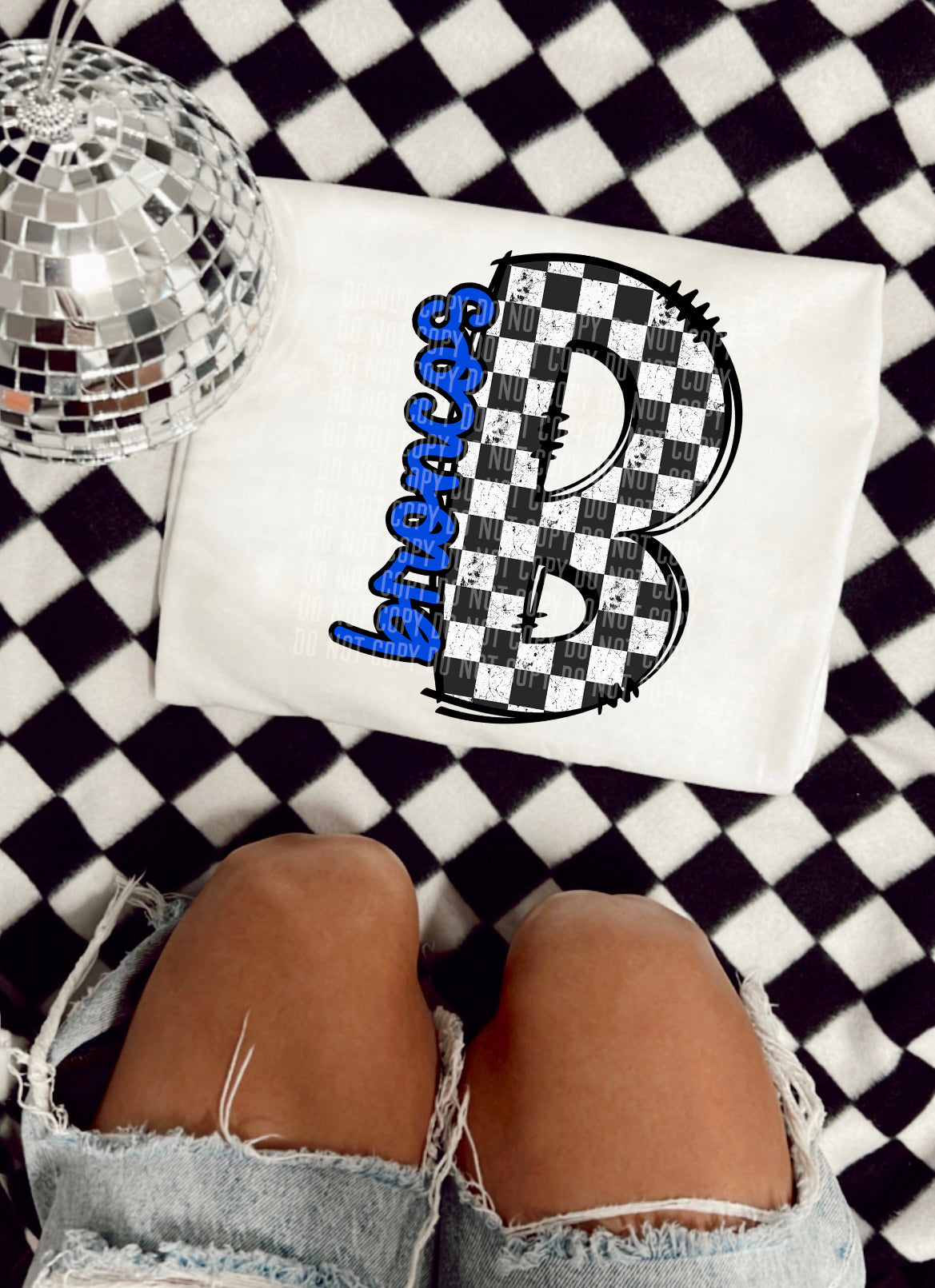 Checkered Mascot Broncos 30827 DTF transfers