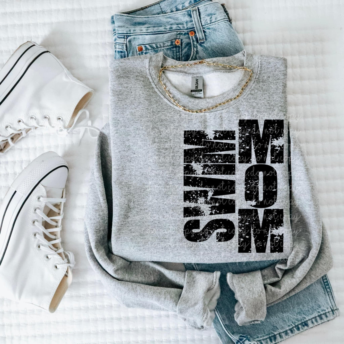 Swim mom vertical grunge 93190 DTF transfer