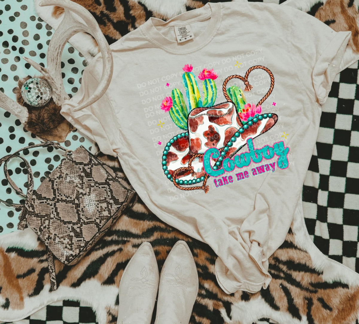 Cowboy Take Me Away SCG DTF transfer