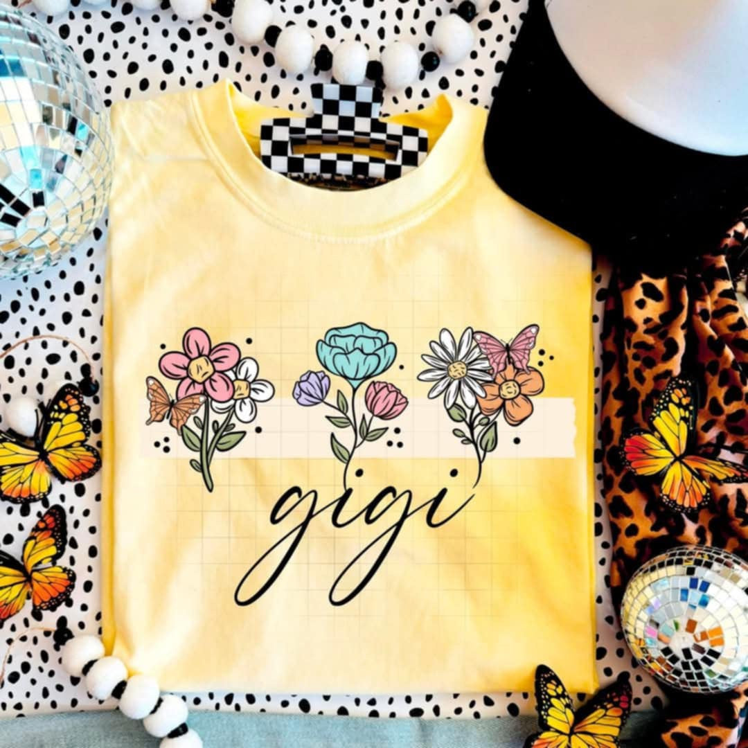 Gigi colorful flowers (CSC) 90219 DTF transfer