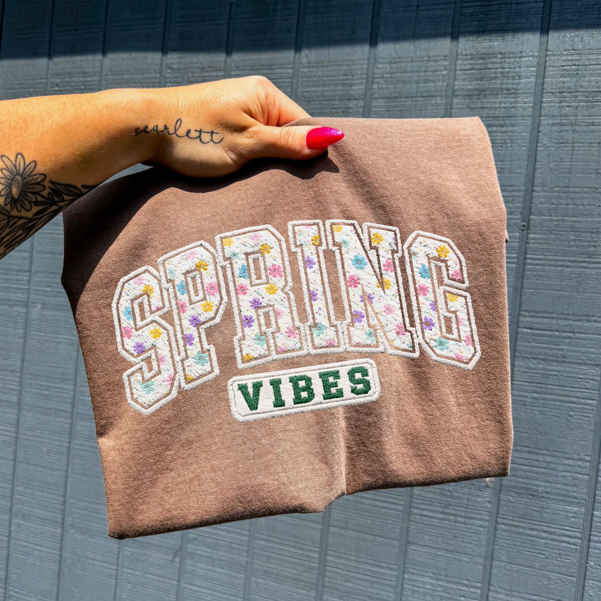 Spring vibes varsity font DTF Transfer