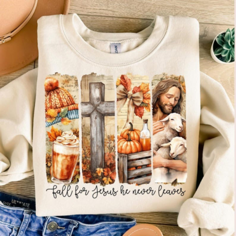 Fall For Jesus Brushstrokes DTF transfer