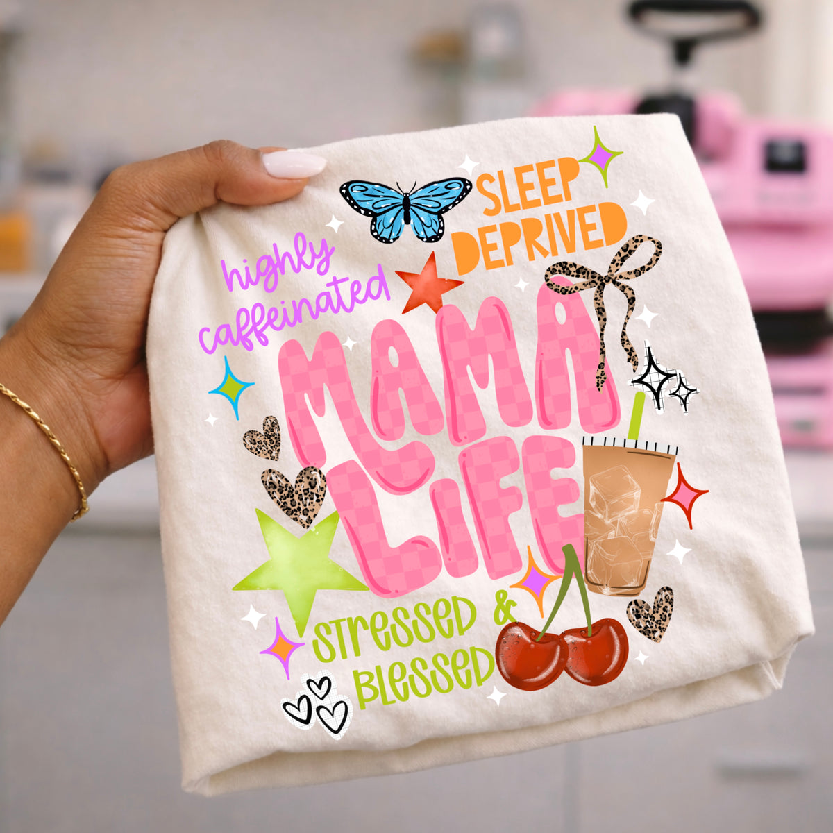 Mama life with coffee and cherry (CSC) DTF Transfer