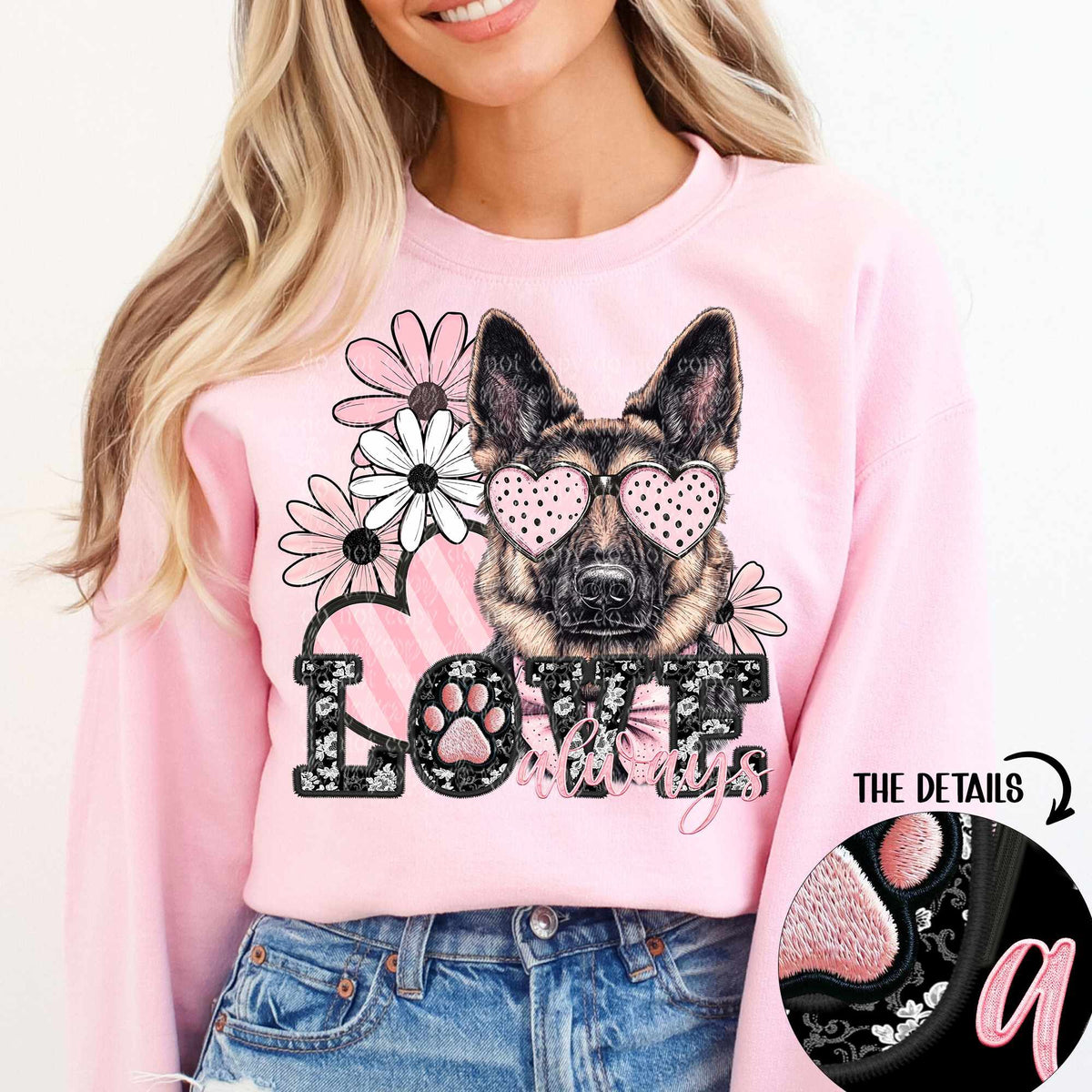 Love always German shepherd (TTD) 80871 DTF transfer