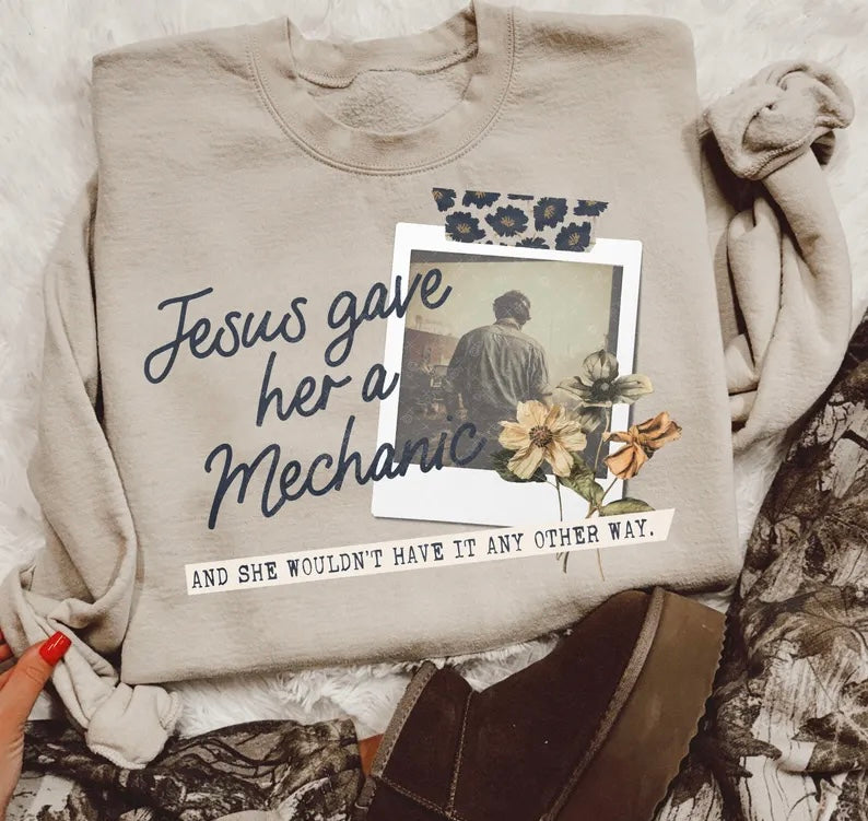 Jesus gave her a mechanic 98579 DTF transfer