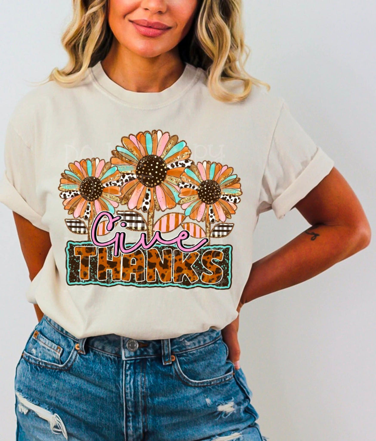 Give Thanks Sunflowers (c’s) DTF transfer